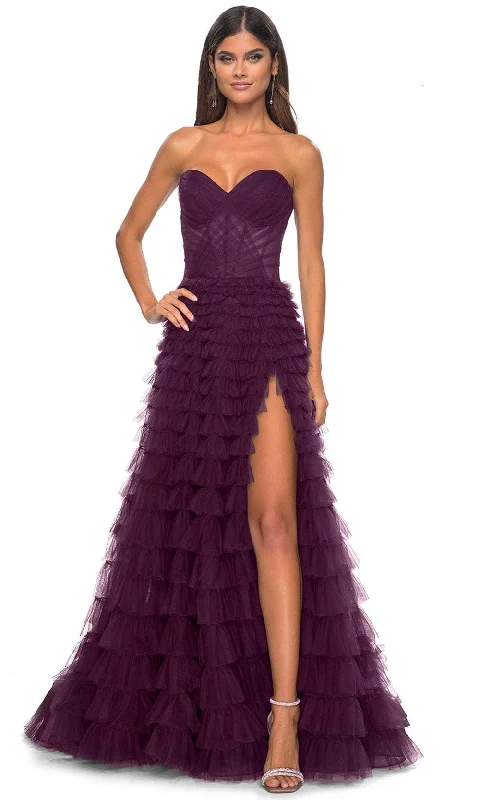 La Femme 32283 - Sweetheart Tiered Prom Dress Tunics Plaid country