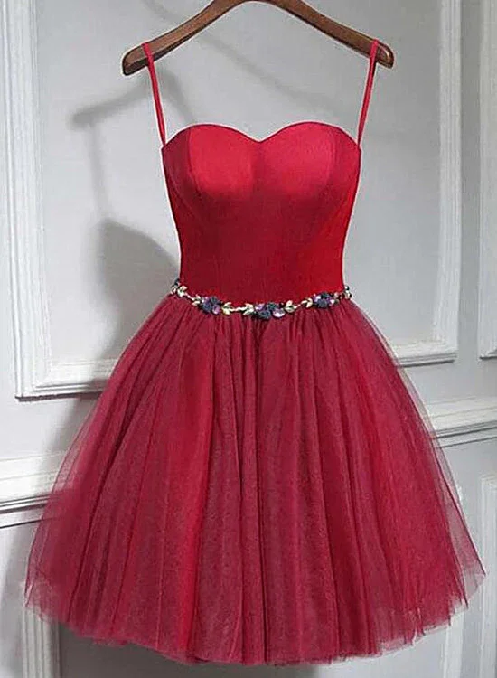 Cute Red Tulle Sweetheart Homecoming Dress, Red Party Dress gh422 Turtleneck Warm Winter Cute Red Tulle Sweetheart Homecoming Dress, Red Party Dress gh422 Turtleneck Warm Winter
