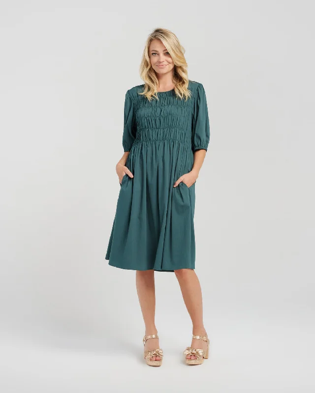 Sienna Dress - Deep Green - ZAFINA Tunics Floral girly