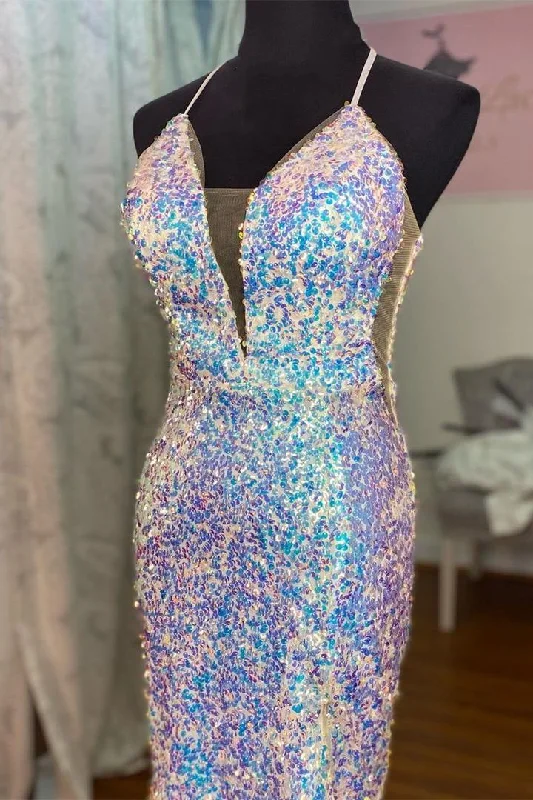 Blue Ombre Sequins Bodycon Party Dress  gh1505 Tunics Distressed trendy