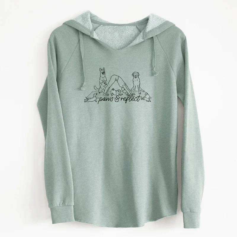 Paws and Reflect - Yoga with Dogs - Cali Wave Hooded Sweatshirt. Hoodie with Rolled Sleeves Casual Relaxed Paws and Reflect - Yoga with Dogs - Cali Wave Hooded Sweatshirt. Hoodie with Rolled Sleeves Casual Relaxed