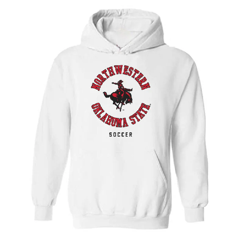 NWOSU - NCAA Women's Soccer : Madalyn Hundt - Classic Shersey Hooded Sweatshirt. Hoodie with Emblem Brand Identity