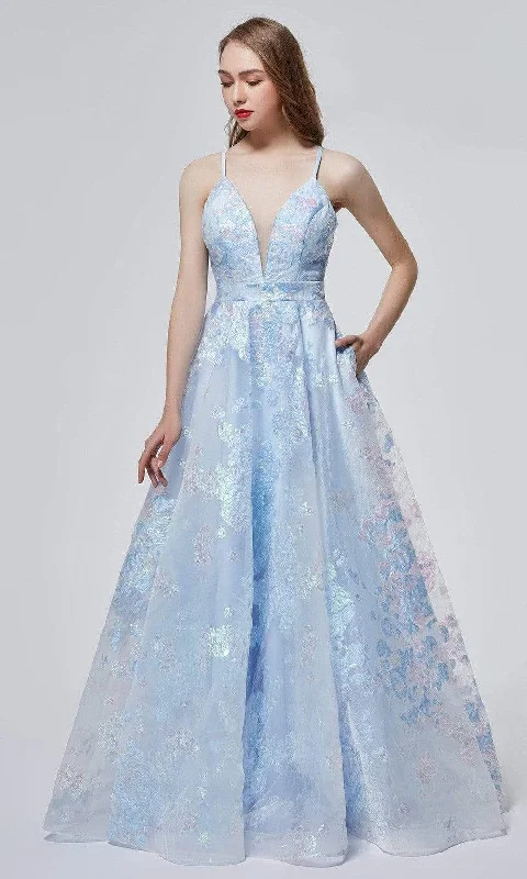 J'Adore Dresses J19007 - Jacquard A-line Gown Tunics Modern contemporary