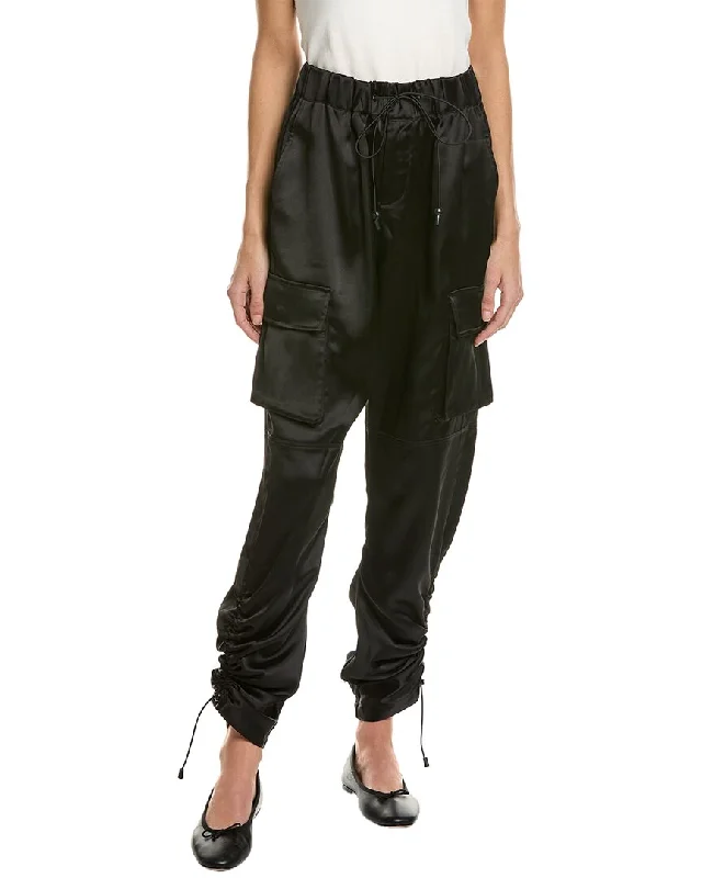 CHRLDR Piper Ruched Bottom Pant Trendy Velvet Pants
