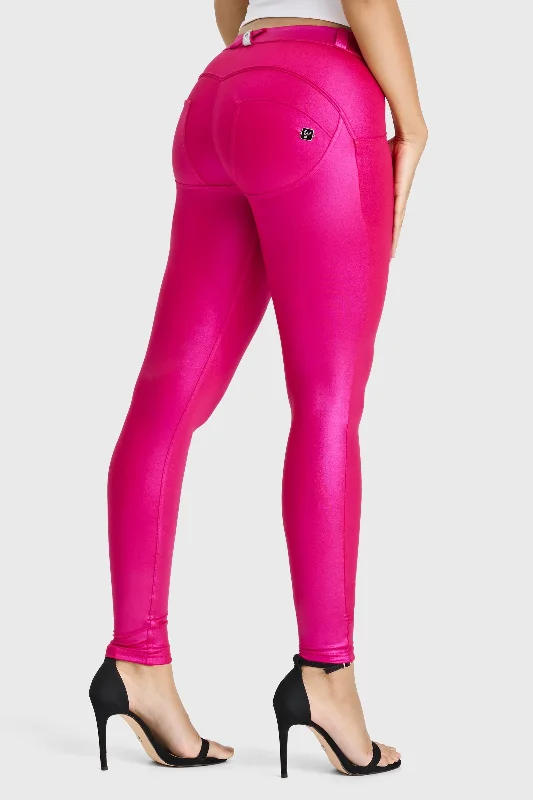 WR.UP® Disco Pants - Mid Rise - Full Length - Hot Pink Stylish Slim Trousers