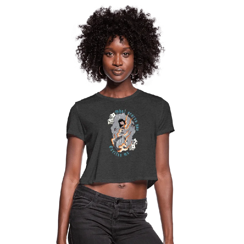 Scare you, Excite Me Crop Top Elegant Classic Vintage