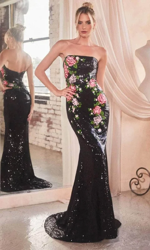 Cinderella Divine CD811 - Elegant Strapless with Floral Embroidery Prom Dress Tunics Review highly