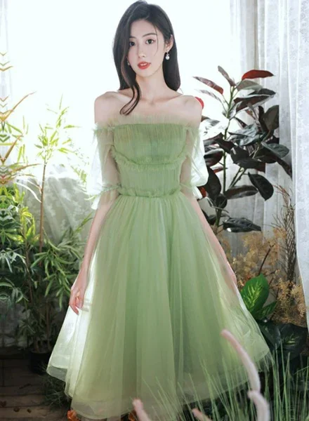 Lovely Green Short Tulle Party Dresses Homecoming Dress, Short Green Formal Dresses Prom dress gh4 Tunics Mesh breathable Lovely Green Short Tulle Party Dresses Homecoming Dress, Short Green Formal Dresses Prom dress gh4 Tunics Mesh breathable