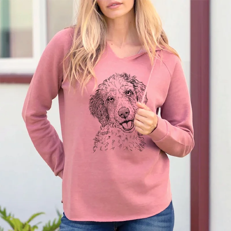 Hoge the Aussiedoodle - Cali Wave Hooded Sweatshirt. Hoodie with Ribbed Neckline Snug Warm Hoge the Aussiedoodle - Cali Wave Hooded Sweatshirt. Hoodie with Ribbed Neckline Snug Warm