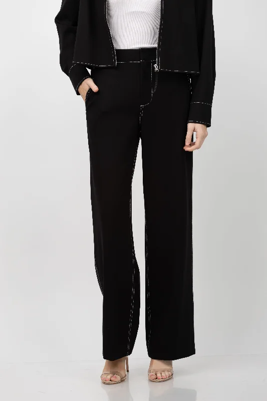 Rag & Bone Irina Stitch Pant in Black Stylish Elastic Waist Pants