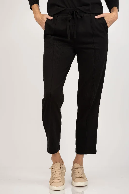 Lilla P. Front Seam Pant in Black Sleek Black Pants