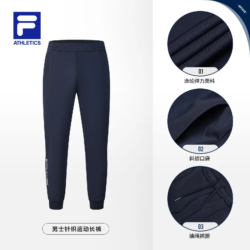FILA CORE ATHLETICS TENNIS PREPPY NOSTALGIA Men Knit Pants (Navy) Casual Track Pants