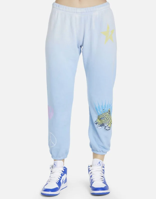 Alana Pant Punk Leopard In Blue Ombre Relaxed Fit Trousers