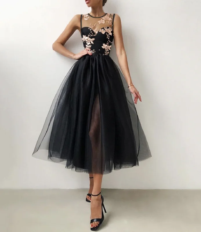 LACK TULLE LACE SHORT PROM DRESS PARTY DRESS  gh2340 Tunics Yoga stretchy