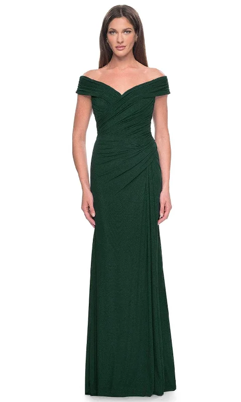 La Femme 31677 - Ruched Off Shoulder Evening Dress Tunics Gym athletic