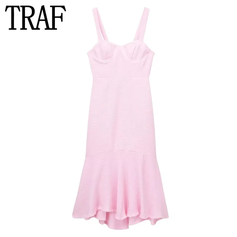 Yipinpay Pink Corset Dress Woman Ruffle Summer Long Dress Women Textured Backless Sexy Dresses Elegant Party Dresses For Women Tunics Designer luxury Yipinpay Pink Corset Dress Woman Ruffle Summer Long Dress Women Textured Backless Sexy Dresses Elegant Party Dresses For Women Tunics Designer luxury