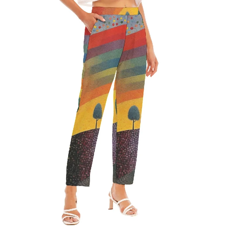 All-Over Print Women's Loose Straight-leg Pants 158 Trendy Printed Leggings