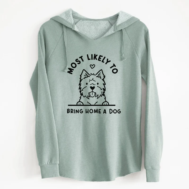 Most Likely to Bring Home a Dog - West Highland Terrier - Cali Wave Hooded Sweatshirt. Hoodie with Pattern Geometric Abstract Most Likely to Bring Home a Dog - West Highland Terrier - Cali Wave Hooded Sweatshirt. Hoodie with Pattern Geometric Abstract