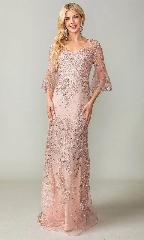 Dancing Queen 4361 - Bell Sleeve Mermaid Prom Dress Tunics Versatile all-occasion