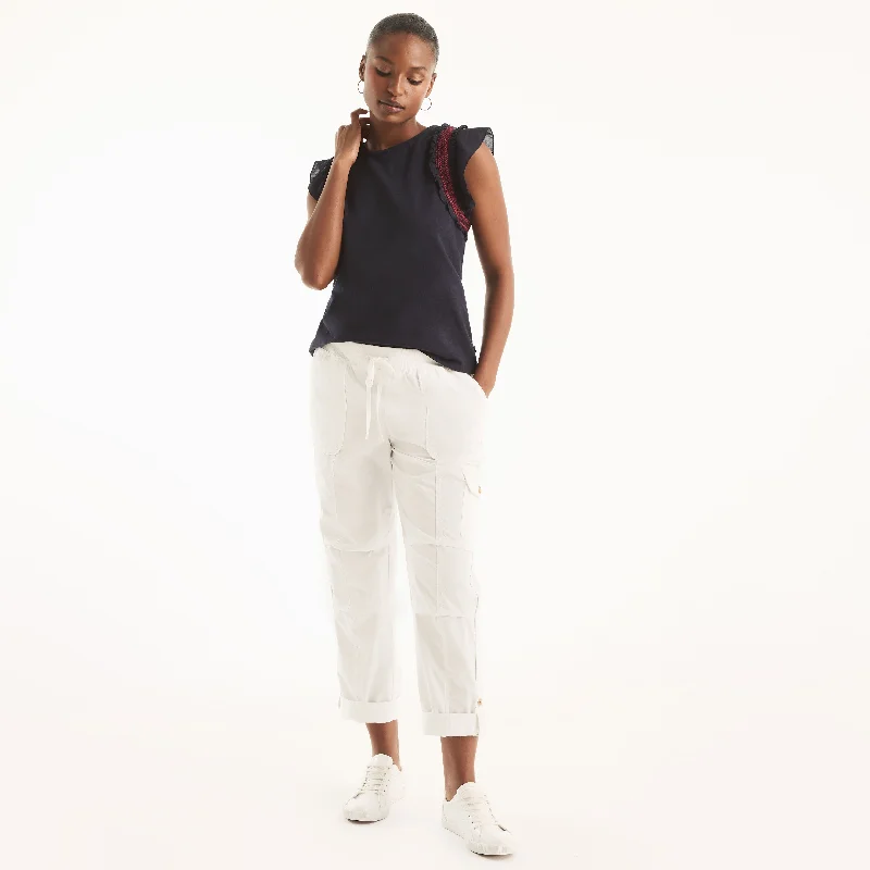 Nautica Womens Utility Cuff Pant Relaxed Fit Trousers