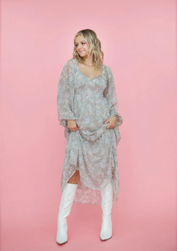 Forever Floral Dress In Taupe Tunics Cozy comfortable