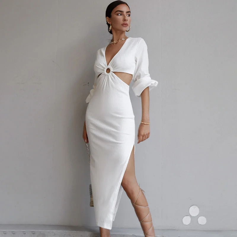 Sexy Long Sleeves Waist Baring Party Dresses Tunics Sale discount