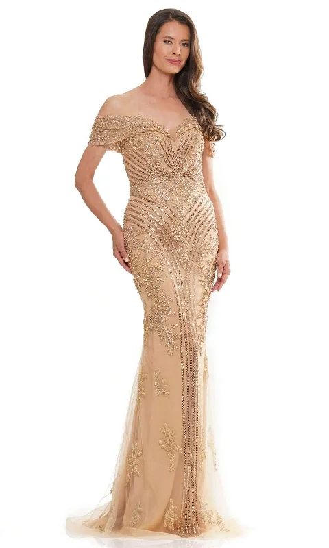 Marsoni by Colors MV1275 - Applique Ornate Evening Dress Tunics Bridal satin