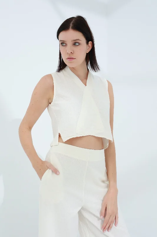 Colpo Linen Crop Top Burro Anti-Pilling Machine Wash Handmade
