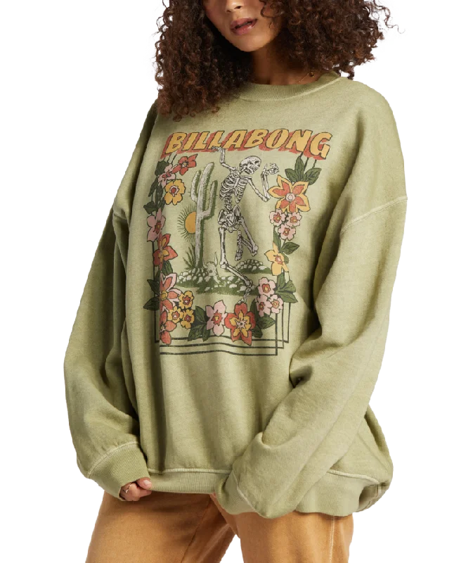 Billabong Womens Ride In Oversized Crewneck Sweatshirt. Hoodie with Hem Detail Decorative Unique Billabong Womens Ride In Oversized Crewneck Sweatshirt. Hoodie with Hem Detail Decorative Unique