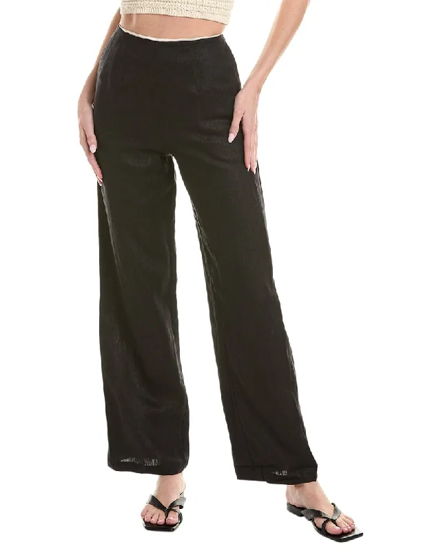 Hevron Yara Linen Pant Sleek Black Pants