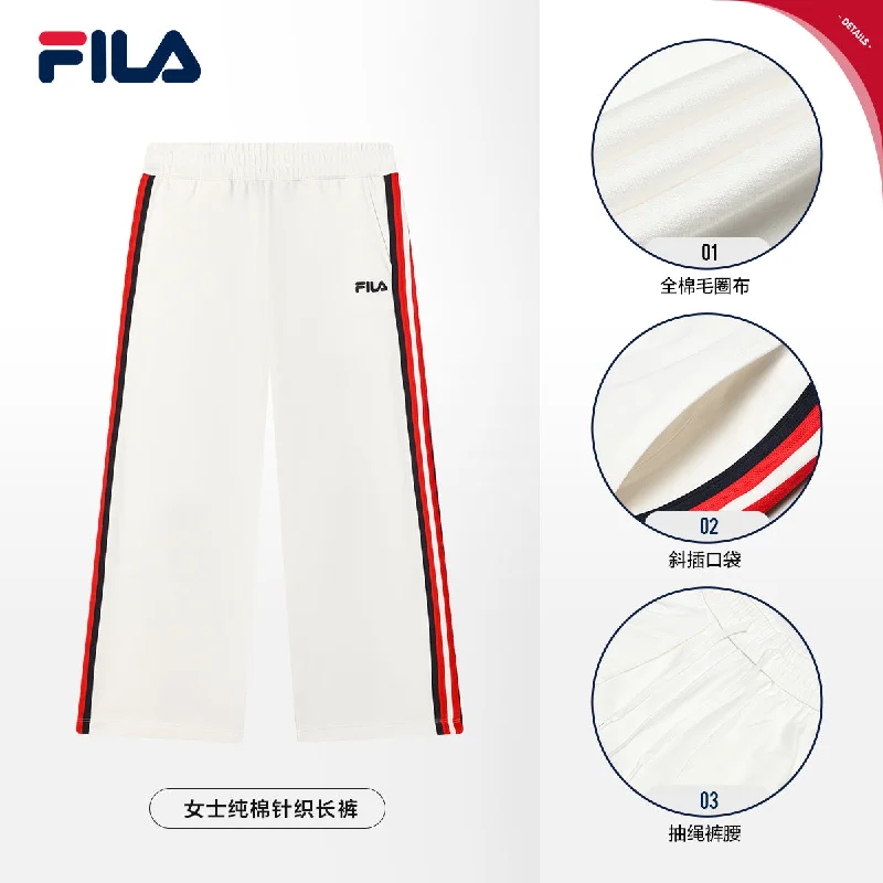 FILA CORE LIFESTYLE ORIGINALE FRENCH TENNIS CLUB Women Knit Pants (White) Chic Black Leggings FILA CORE LIFESTYLE ORIGINALE FRENCH TENNIS CLUB Women Knit Pants (White) Chic Black Leggings