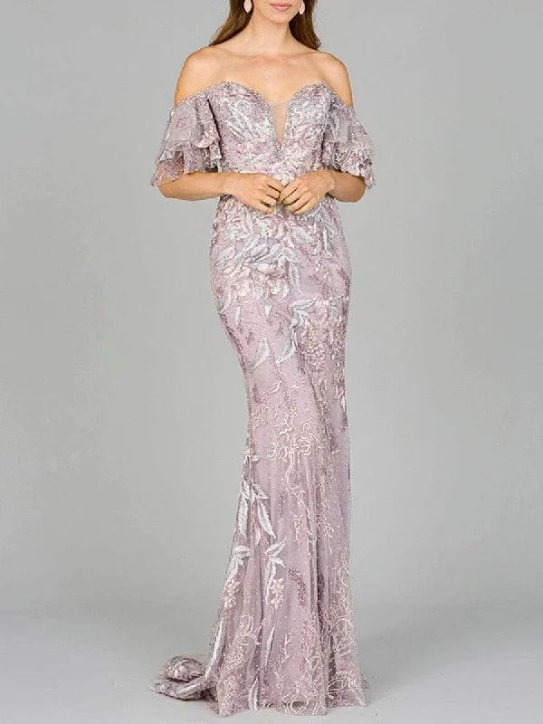 Lara Dresses 29000 - Lace Floral Mermaid Dress Floral Print girly
