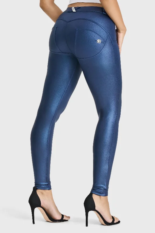 WR.UP® Disco Pants - Mid Rise - Full Length - Navy Blue Casual Skinny Fit Pants