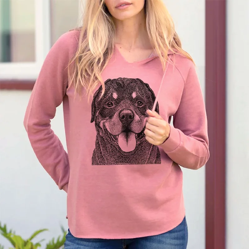 Hagan the Rottweiler - Cali Wave Hooded Sweatshirt. Hoodie with Distressed Vintage Worn Hagan the Rottweiler - Cali Wave Hooded Sweatshirt. Hoodie with Distressed Vintage Worn