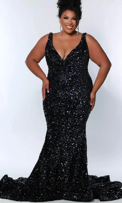 Sydney's Closet JK2308 - Sequined Mermaid Evening Dress Tunics Cozy comfortable