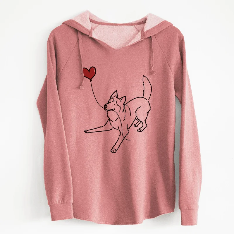 Siberian Husky Heart String - Cali Wave Hooded Sweatshirt. Hoodie with Hood Adjustable Protection