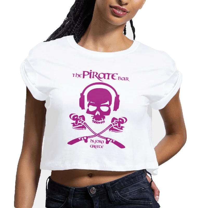 Purple Crop Top Collared Crew Neck Turtle Neck