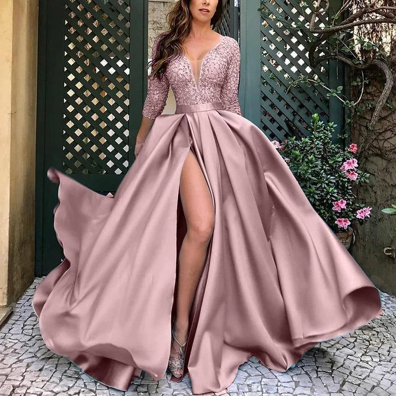 dress luxury 
silk and lace fabric Tunics Luxurious high-end