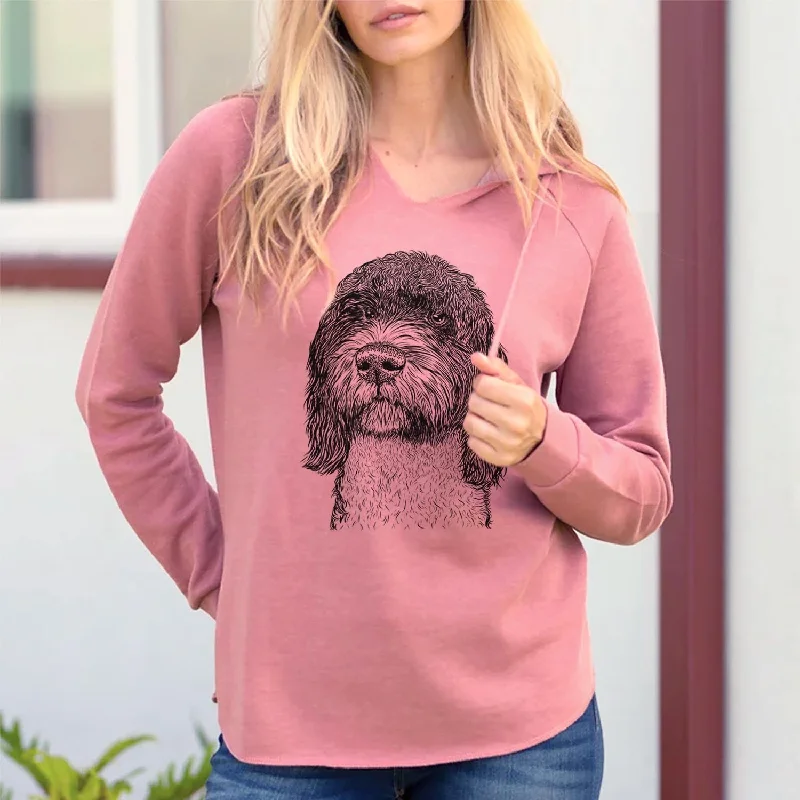 Chris the Portuguese Water Dog - Cali Wave Hooded Sweatshirt. Hoodie with Hem Drawcord Adjustable Customizable Chris the Portuguese Water Dog - Cali Wave Hooded Sweatshirt. Hoodie with Hem Drawcord Adjustable Customizable
