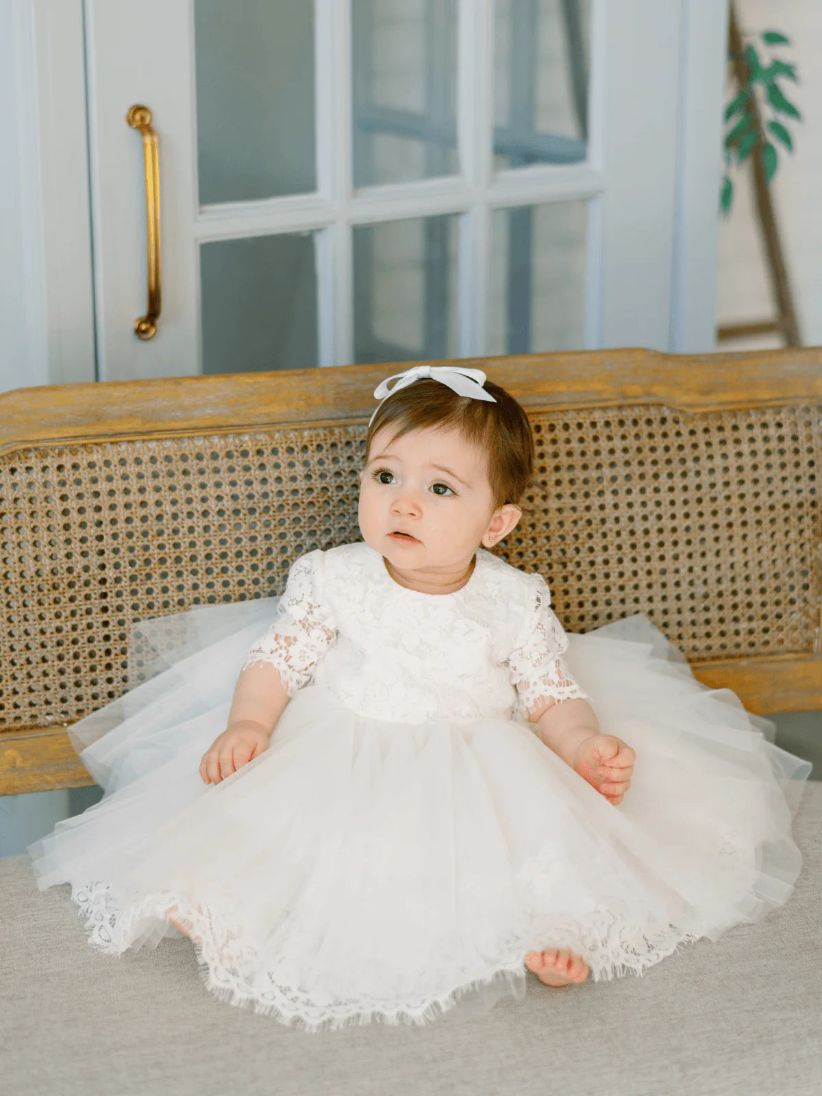 Teter Warm Lace 3/4 Sleeve Tulle Tier Christening Dress B47 Tunics Business professional