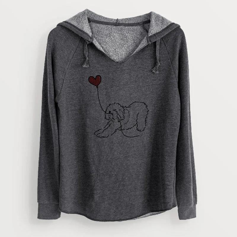 Old English Sheepdog Heart String - Cali Wave Hooded Sweatshirt. Hoodie with Illustration Artistic Creative Old English Sheepdog Heart String - Cali Wave Hooded Sweatshirt. Hoodie with Illustration Artistic Creative