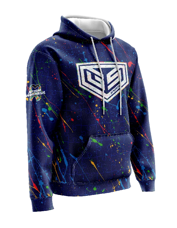 2023 Autism Awareness Fleece Hoodie (stock). Hoodie with Elastic Cuffs Stretchable Comfortable