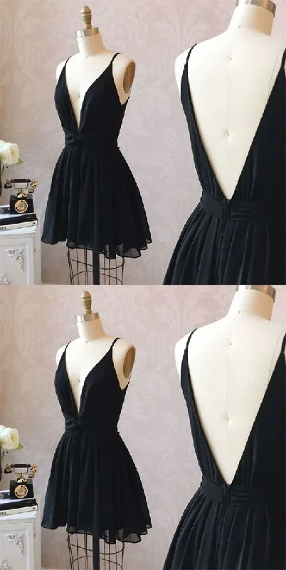 Cute Black V Neck Homecoming Dress Short Black Formal Dress Party Dress gh1735 Tunics Travel practical Cute Black V Neck Homecoming Dress Short Black Formal Dress Party Dress gh1735 Tunics Travel practical