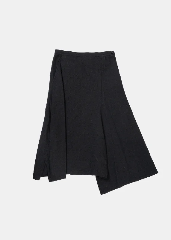 Black O-String Pants Soft Wool Pants