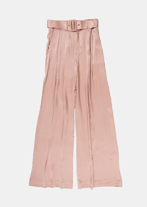 Blush Silk Tuck Pant Lightweight Linen Pants