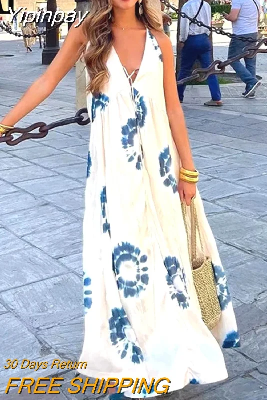Yipinpay 2023 Print Backless Dress Woman Ruched Halter Long Dress Women Off Shoulder Midi Summer Dresses Sexy Beach Party Dresses Peplum Ruffle Cocktail Yipinpay 2023 Print Backless Dress Woman Ruched Halter Long Dress Women Off Shoulder Midi Summer Dresses Sexy Beach Party Dresses Peplum Ruffle Cocktail