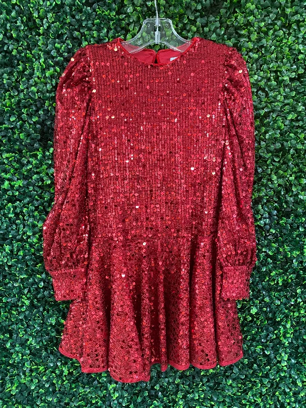 Abel & Lula Ruby Red Sequin Dress 5538 Boatneck Modish Everyday