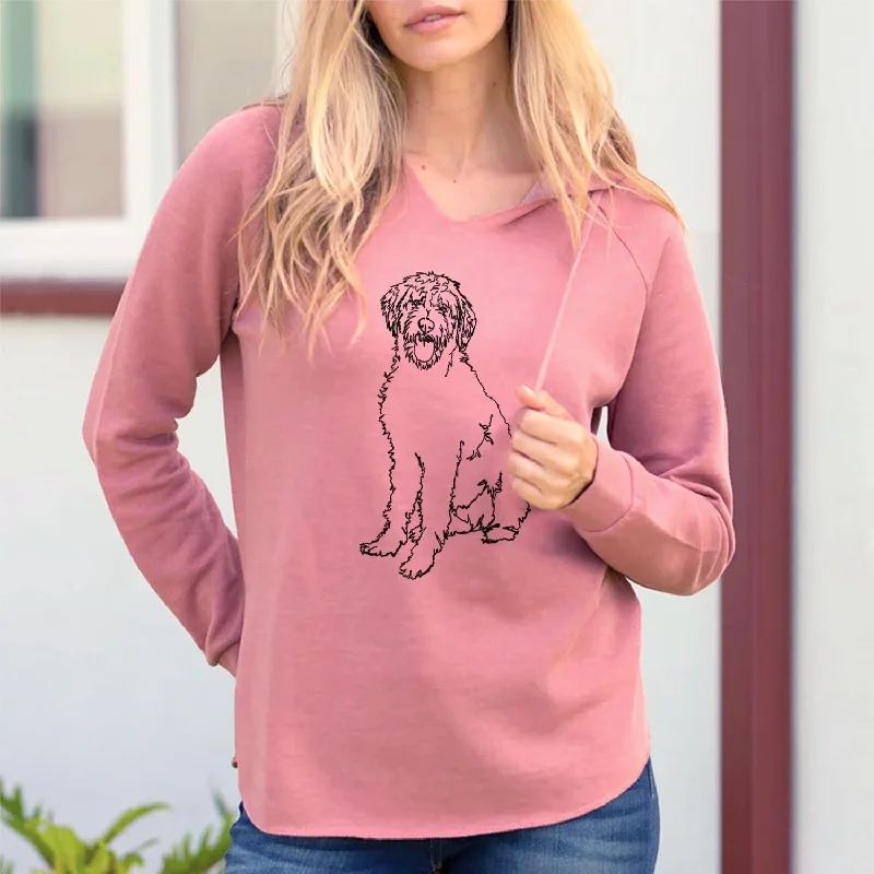 Doodled Labradoodle - Cali Wave Hooded Sweatshirt. Hoodie with Cuffed Sleeves Snug Secure Doodled Labradoodle - Cali Wave Hooded Sweatshirt. Hoodie with Cuffed Sleeves Snug Secure