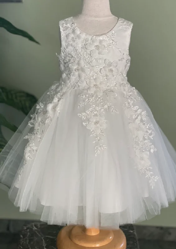 Satin Dress with Flowers Shift Classic Vintage