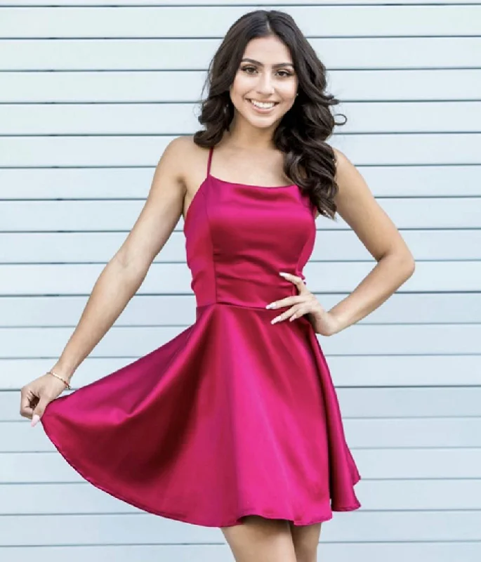 Cute satin short prom dress party dress  8303 Tunics Winter warm